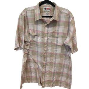 Arrow Sport‎ Button Up Shirt Multicolor Plaid Mens Size 2XLT Short Sleeve